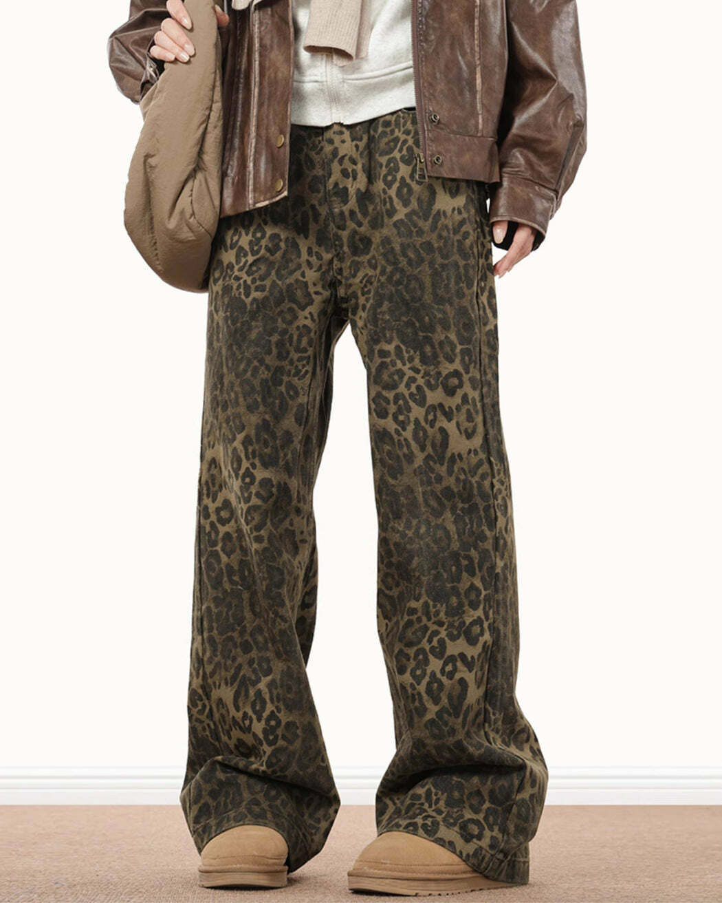 Ferocious Fancy Leopard Print Jeans - Y2K Fashion Statement Piece