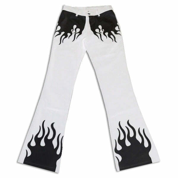 Flamin' Flared Trousers: Y2K Fashion Must-Have for Iconic 2000s Style