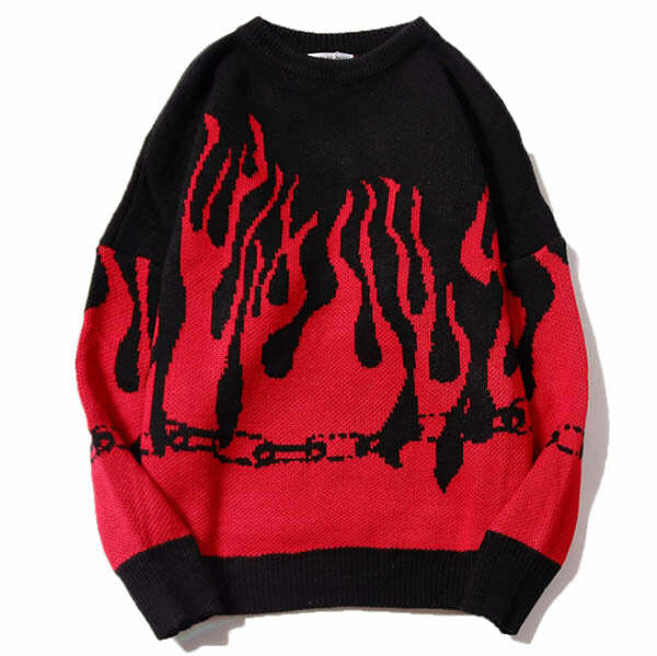 Flamin' Sweater: Y2K Fashion Essential for Iconic 2000s Style