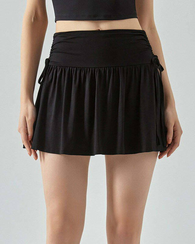 French Sun Black Tennis Skirt - Y2K Fashion Essential for Stylish Outfits