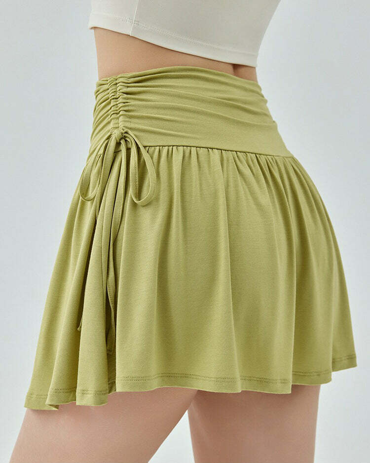 French Sun Green Tennis Skirt - Y2K Fashion Inspired 2000s Style