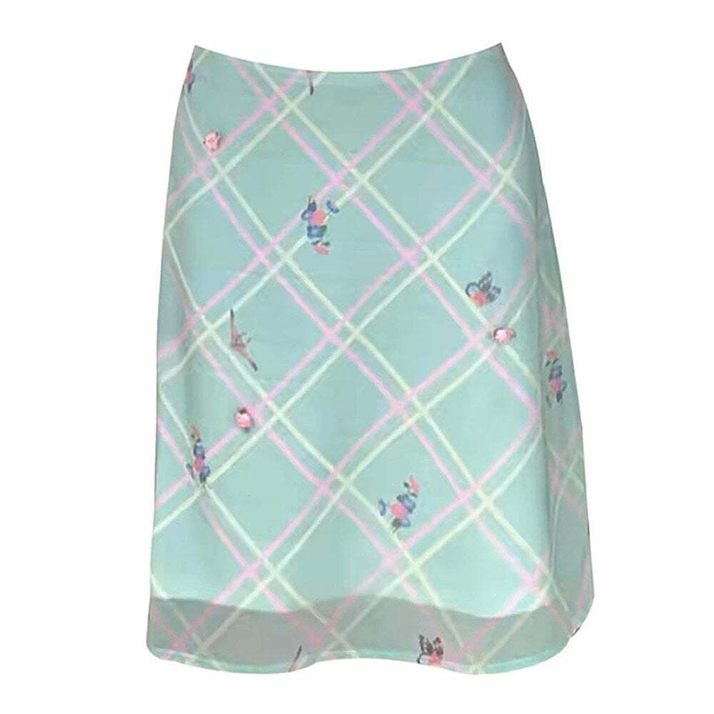 Garden Of Envy Mint Green Plaid Skirt - Y2K Fashion Essential