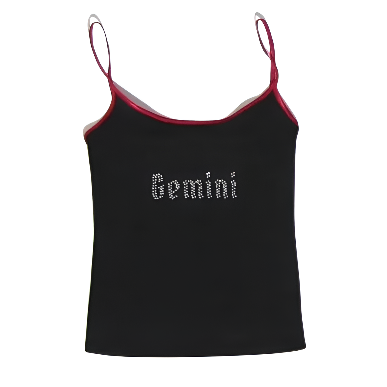 Gemini Zodiac Sign Y2K Rhinestone Top - Trendy 2000s Fashion Aesthetic