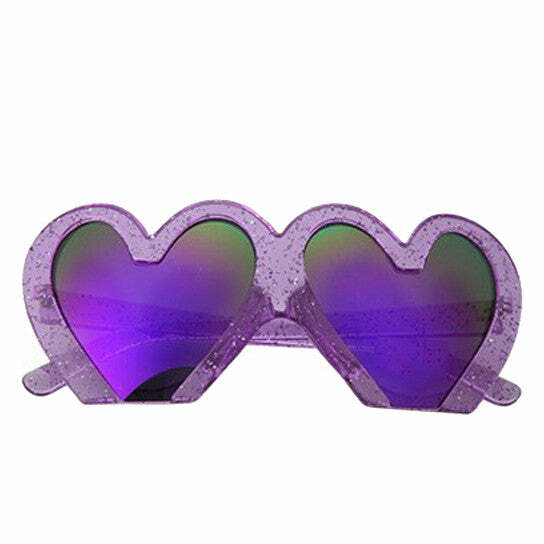 Glitter Heart Shaped Glasses - Y2K Fashion Accessory for Trendy Looks