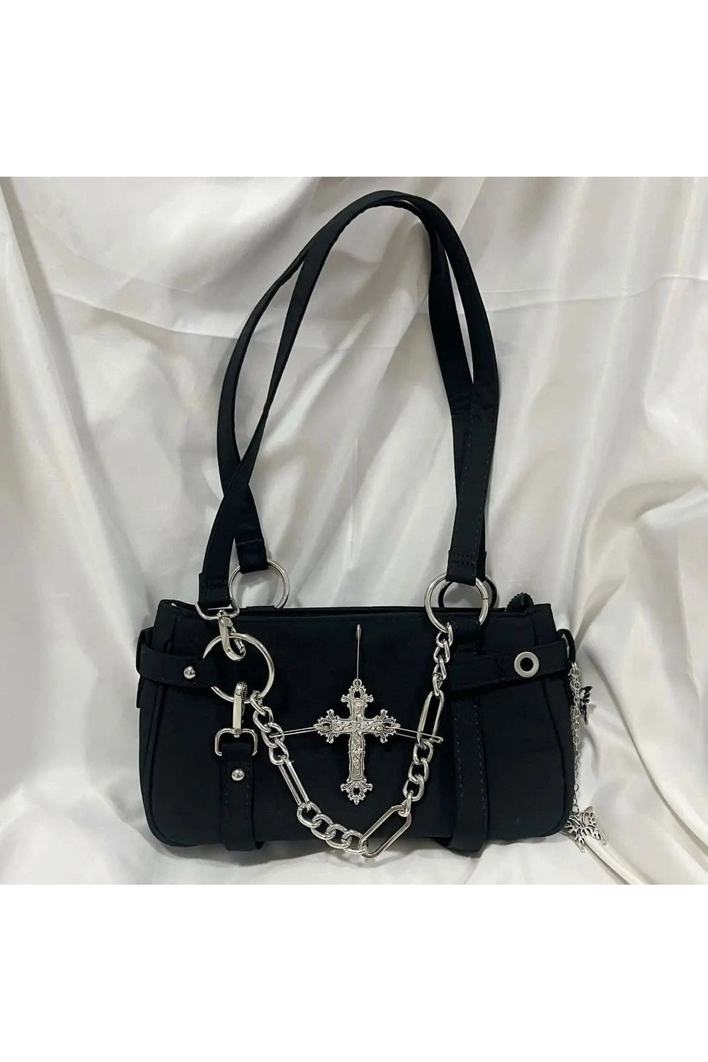 Gothic Cross Chain Shoulder Bag - Y2K Fashion Aesthetic Accessory