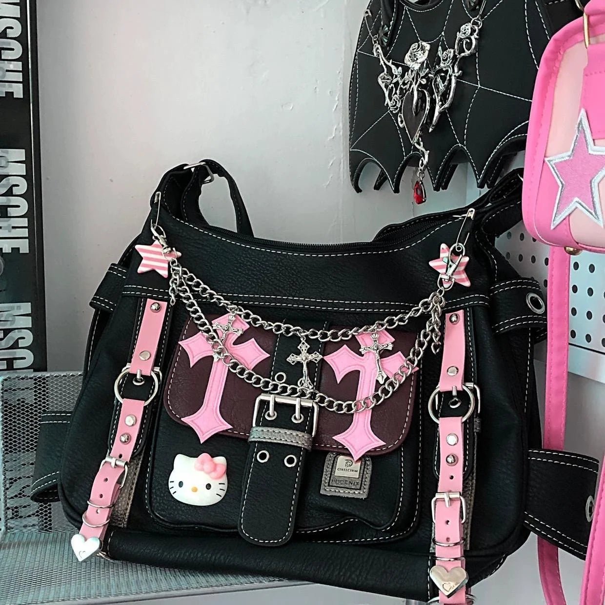 Gothic Kawaii Cross Chain Bag - Y2K Fashion Aesthetic Accessory