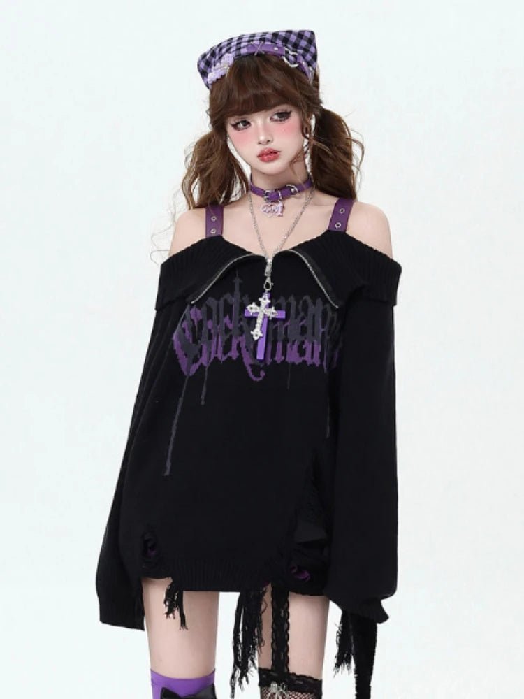 Gothic Spellbound Sweater - Y2K Fashion Aesthetic for Trendy Looks