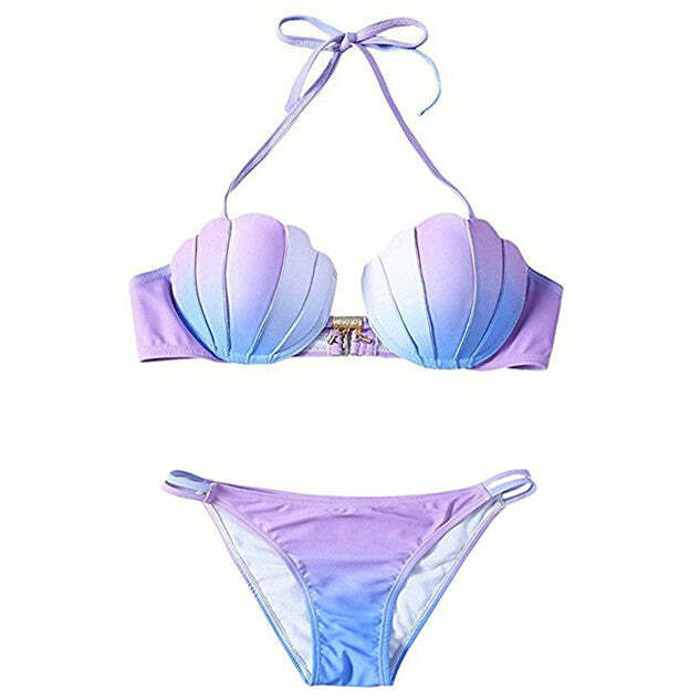 Gradient Mermaid Bikini - Y2K Fashion Inspired Swimwear for Trendy Looks