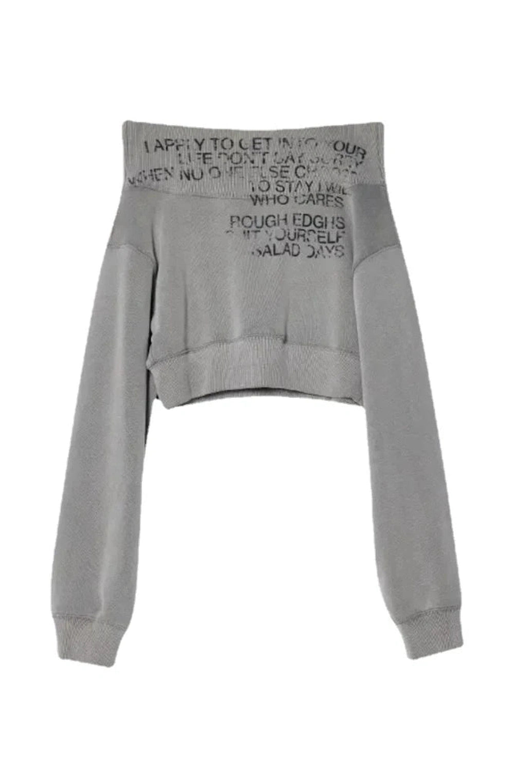 Grey Cipher Cropped Sweatshirt - Y2K Fashion Essential for Trendy Looks