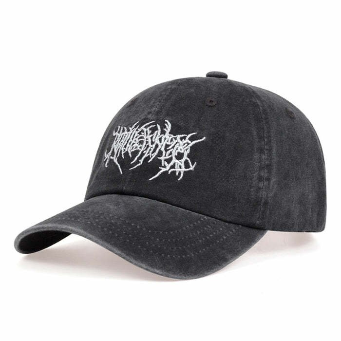 Grunge Washed Baseball Cap - Y2K Fashion Essential for Trendy Outfits