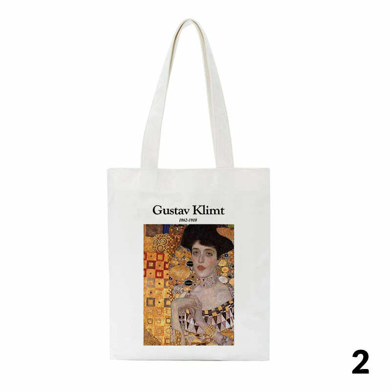 Gustav Klimt-Inspired Y2K Fashion Shoulder Bag: 2000s Style Aesthetic