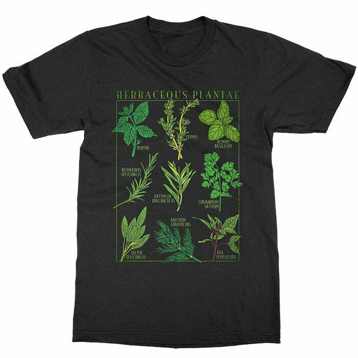 Herbaceous Plantae Y2K Fashion T-Shirt - Trendy 2000s Style Tee