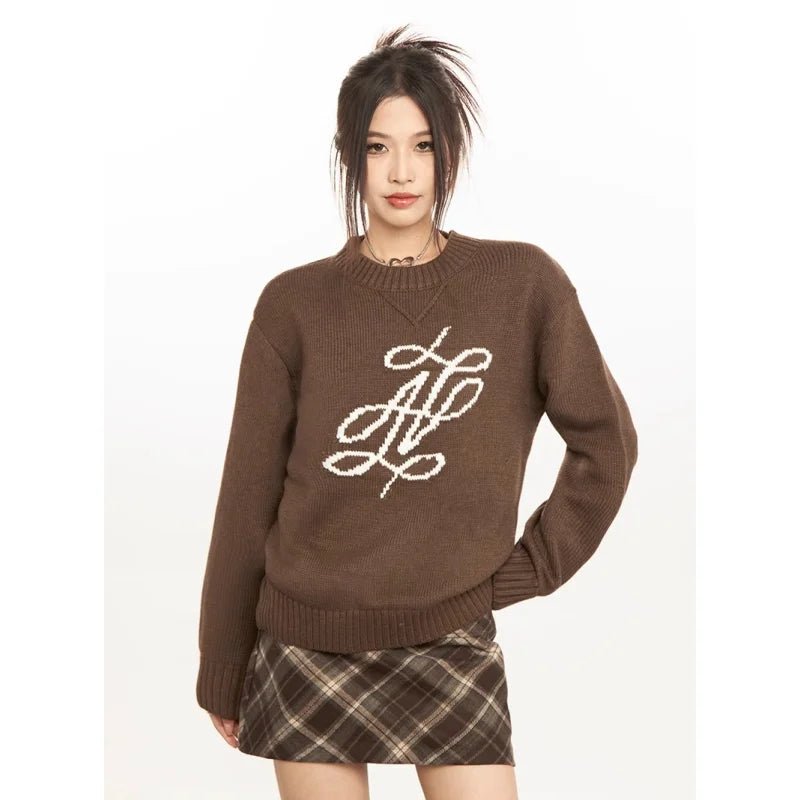 Heritage Monogram Sweater - Y2K Fashion Essential for 2000s Style