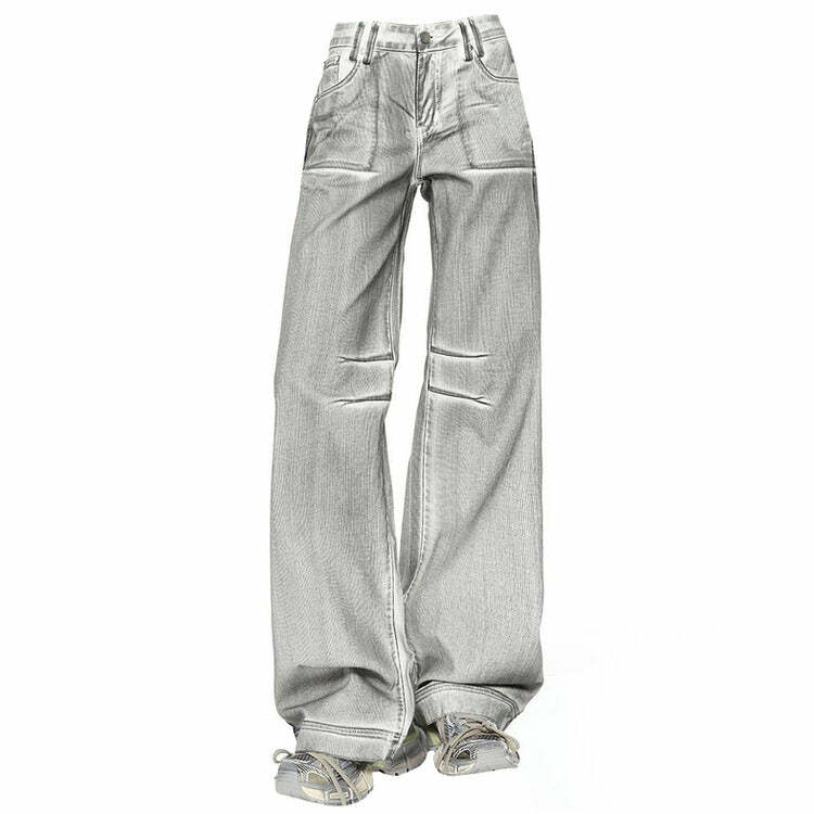 High Fashion Silver Jeans: Embrace Y2K Style with 2000s Aesthetic