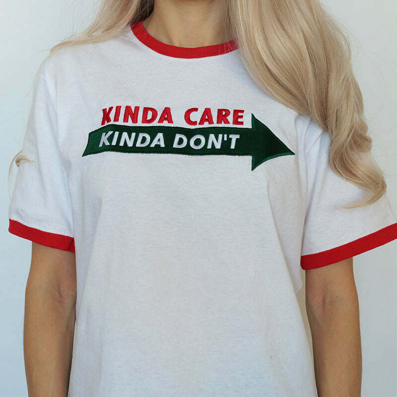 Kinda Care Tee: Y2K Fashion Essential for Trendy 2000s Style