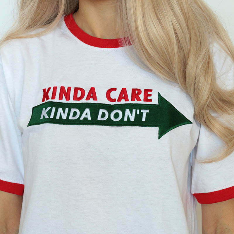 Kinda Care Tee: Y2K Fashion Essential for Trendy 2000s Style