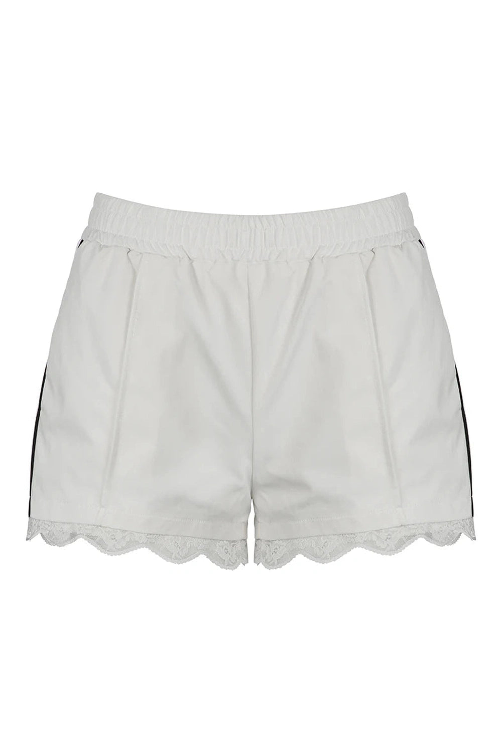 Lace-Trim Sporty Drawstring Shorts - Y2K Fashion Essential for 2000s Style