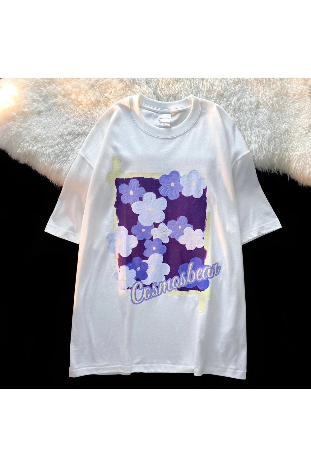 Lavender Blossom Y2K Graphic T-Shirt - Trendy 2000s Style Top