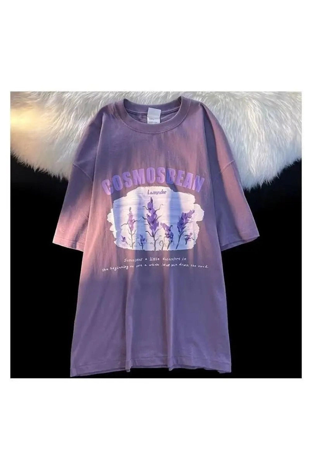 Lavender Dreamscape Y2K Graphic T-Shirt - Trendy 2000s Style Top