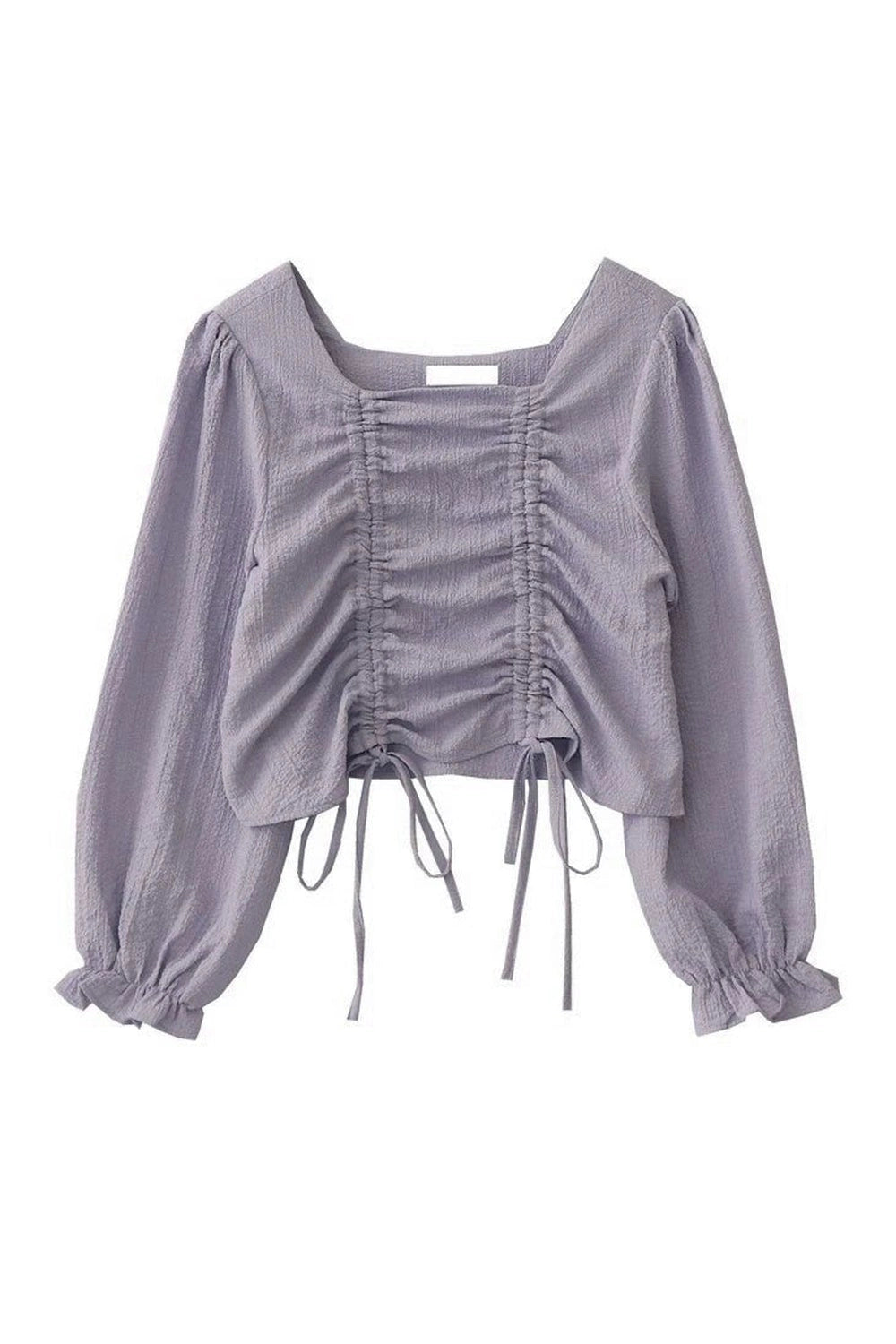 Lavender Ruched Dream Blouse - Y2K Fashion Top for 2000s Style Aesthetic