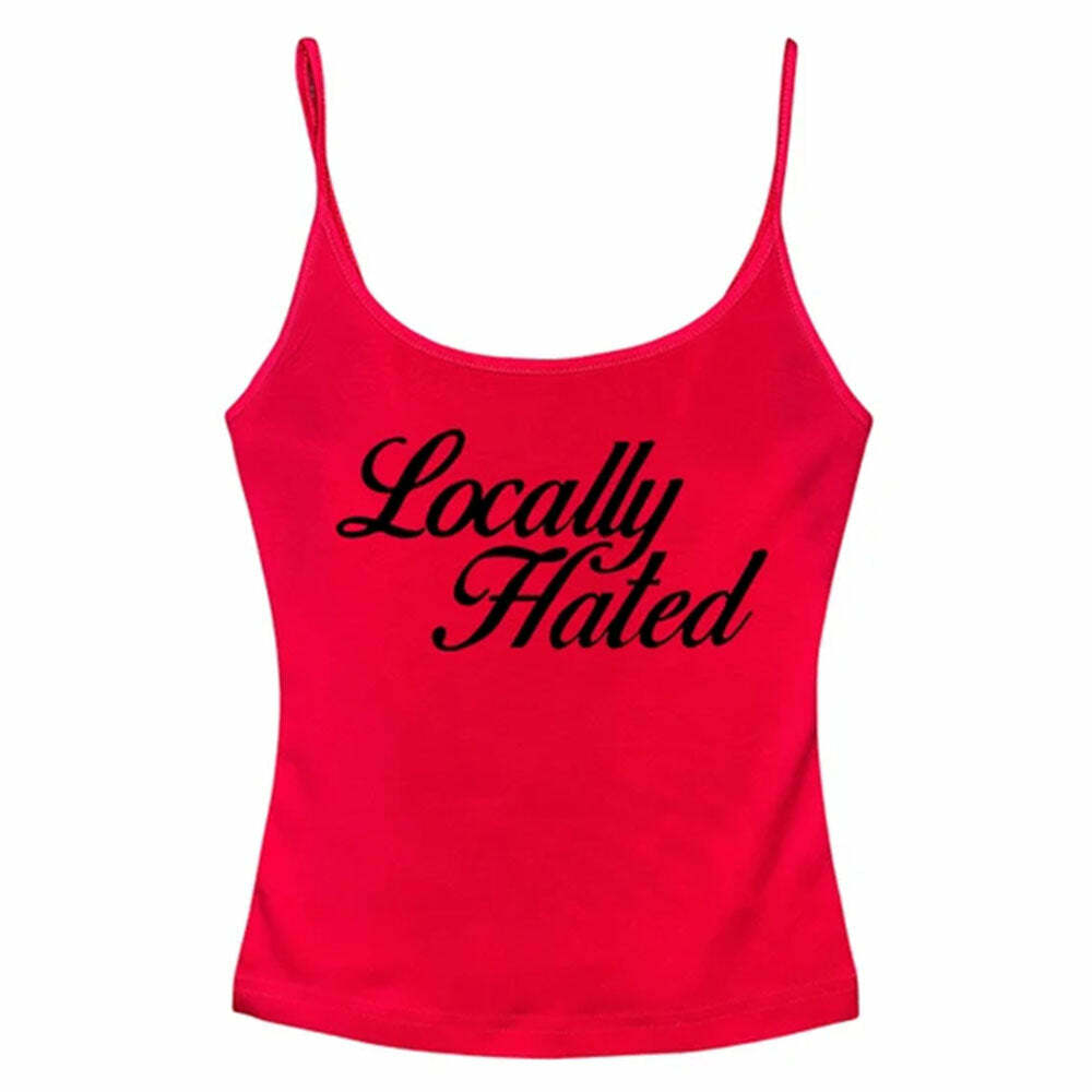 Locally Hated Aesthetic Tank Top - Y2K Fashion Inspired 2000s Style