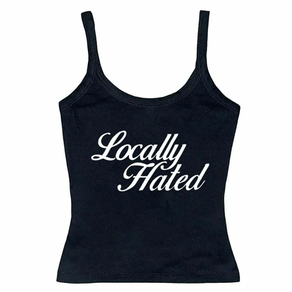 Locally Hated Aesthetic Tank Top - Y2K Fashion Inspired 2000s Style