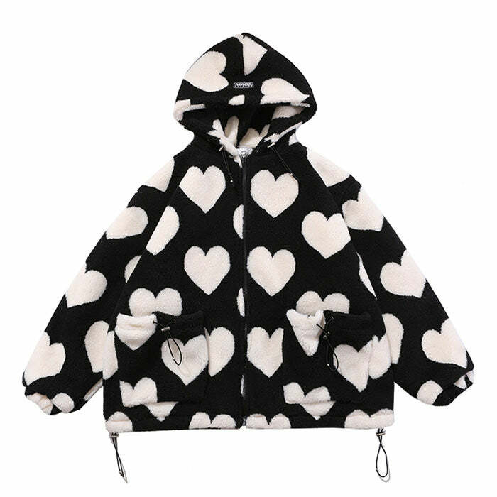 Love Bites Y2K Hooded Jacket - Trendy 2000s Fashion Statement