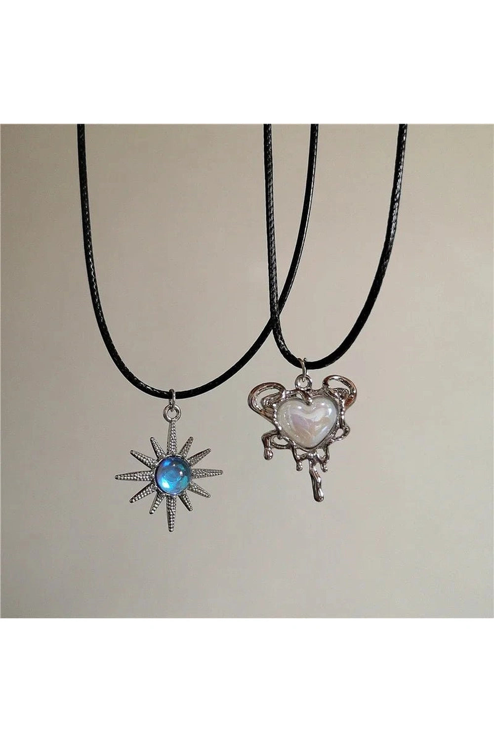 Lunar Glow Angel Heart Necklace - Y2K Aesthetic Jewelry for Trendy Looks