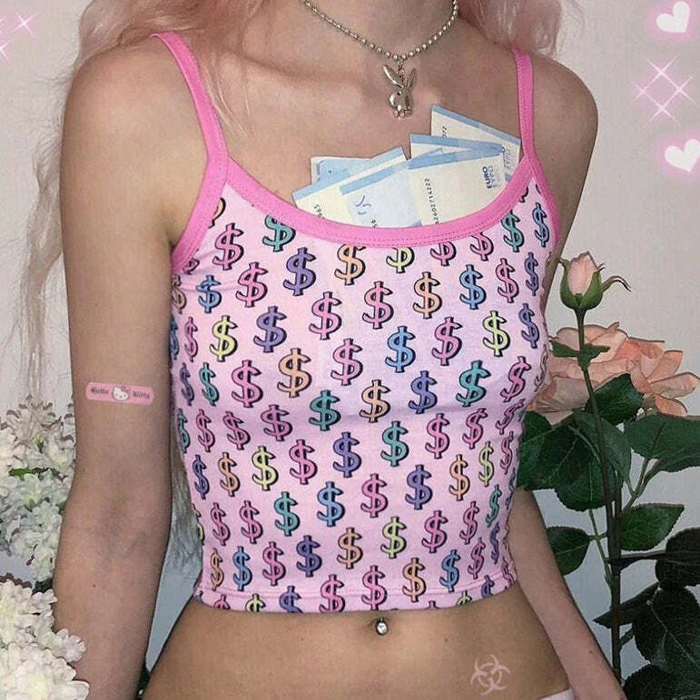 Made Of Money Y2K Tank Top - Trendy 2000s Fashion Aesthetic