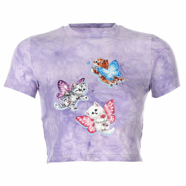 Magic Kitty Crop Top - Y2K Fashion Essential for Trendy Outfits