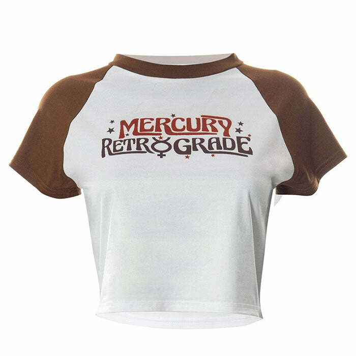 Mercury Retrograde Y2K Crop Top - Trendy 2000s Style Aesthetic