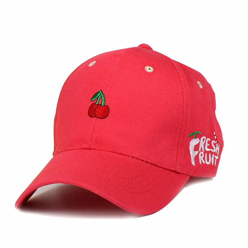 Merry Cherry Y2K Baseball Cap - Trendy 2000s Style Accessory