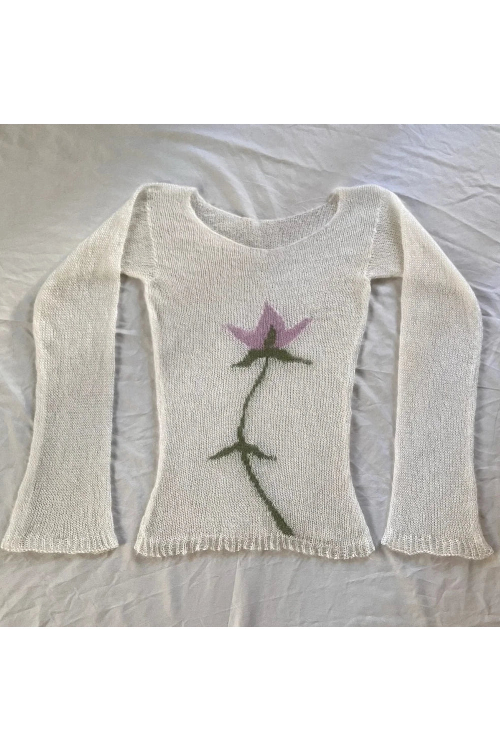 Midnight Bloom Y2K Knit Sweater - Trendy 2000s Style for Modern Fashion