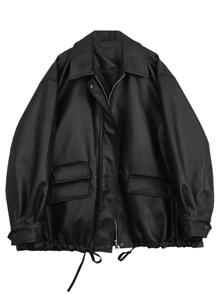 Midnight Rebel Y2K Oversized Jacket - Trendy 2000s Fashion Statement