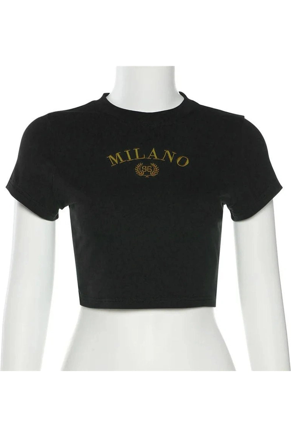 Milano Crest Y2K Cropped Top - Trendy 2000s Style for Modern Fashion