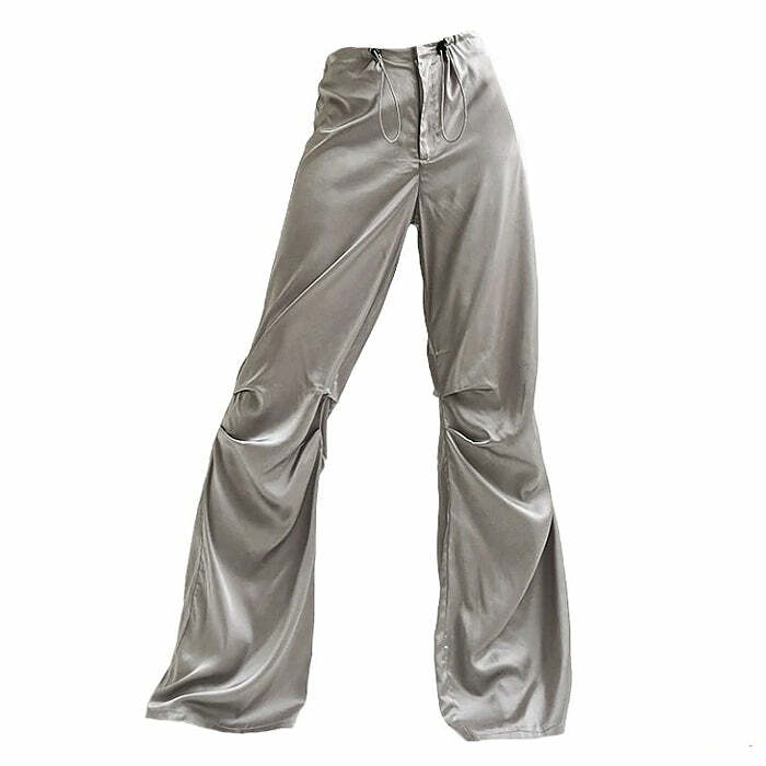 Miracle Satin Wide Pants - Y2K Fashion Essential for Effortless Style