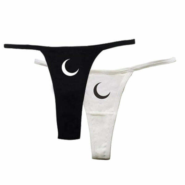 Moon 2 Pack Panties - Y2K Fashion Essentials for Trendy Outfits