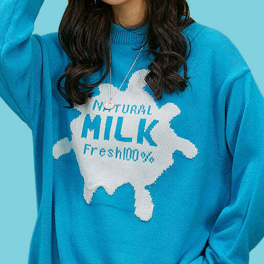 Natural Milk Knit Y2K Fashion Top - Trendy 2000s Style Aesthetic