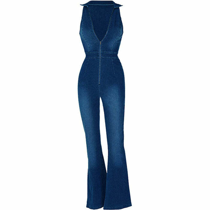 Nostalgic Games Y2K Denim Jumpsuit - Retro 2000s Fashion Statement