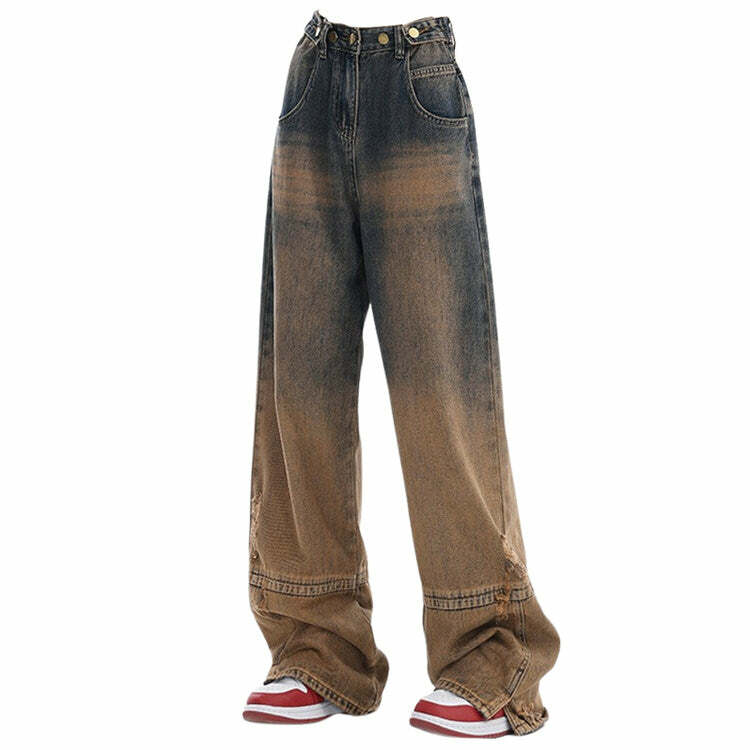 One Way Ticket Y2K Fashion Brown Aesthetic Jeans for Trendy Looks