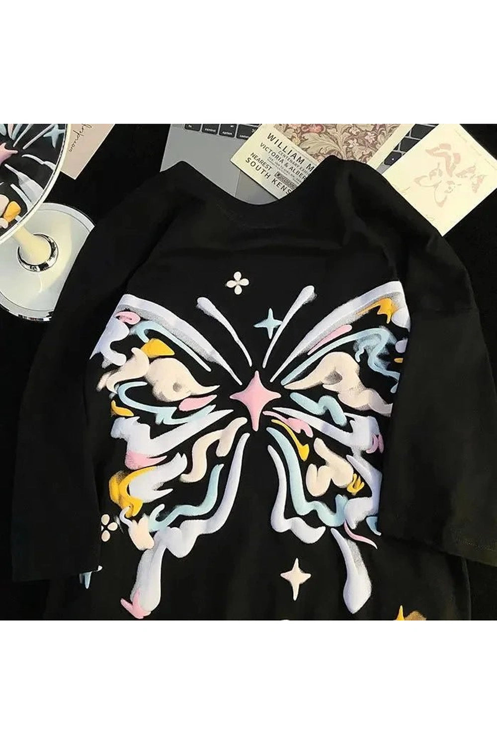 Pastel Butterfly Dream Tee - Y2K Aesthetic 2000s Fashion Top