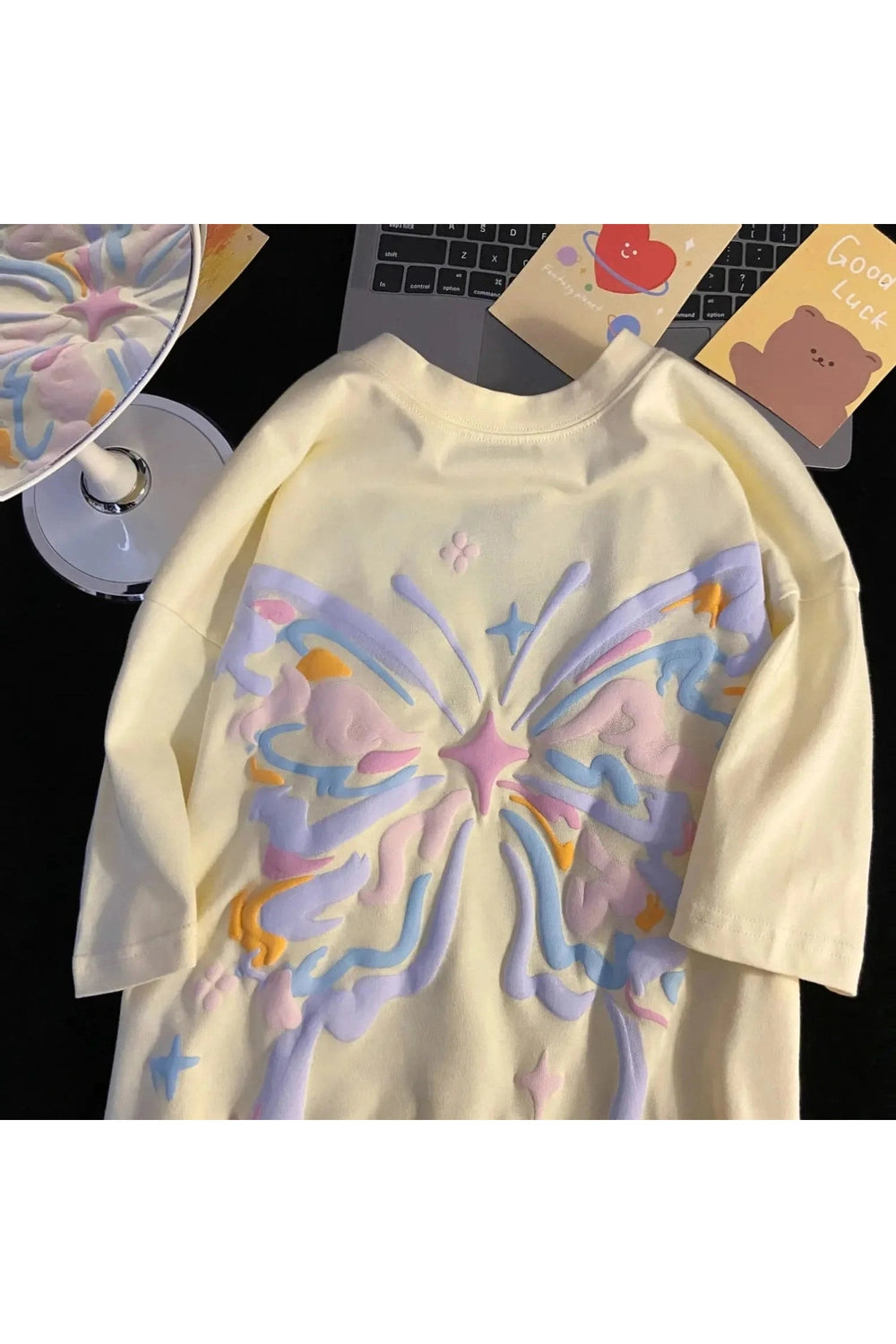 Pastel Butterfly Dream Tee - Y2K Aesthetic 2000s Fashion Top