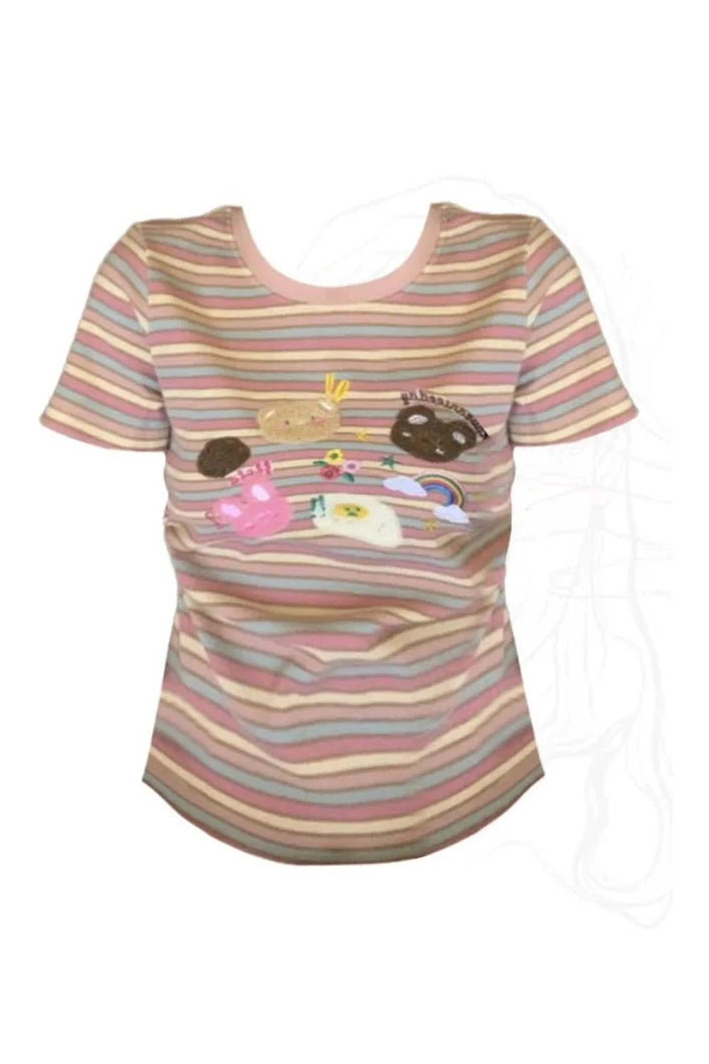 Pastel Striped Y2K Top - Trendy 2000s Fashion for Effortless Style