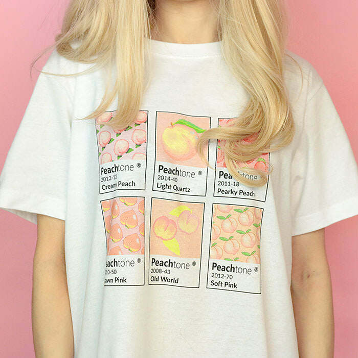 PeachTone Y2K Fashion T-Shirt - Trendy 2000s Style, Size 2XL