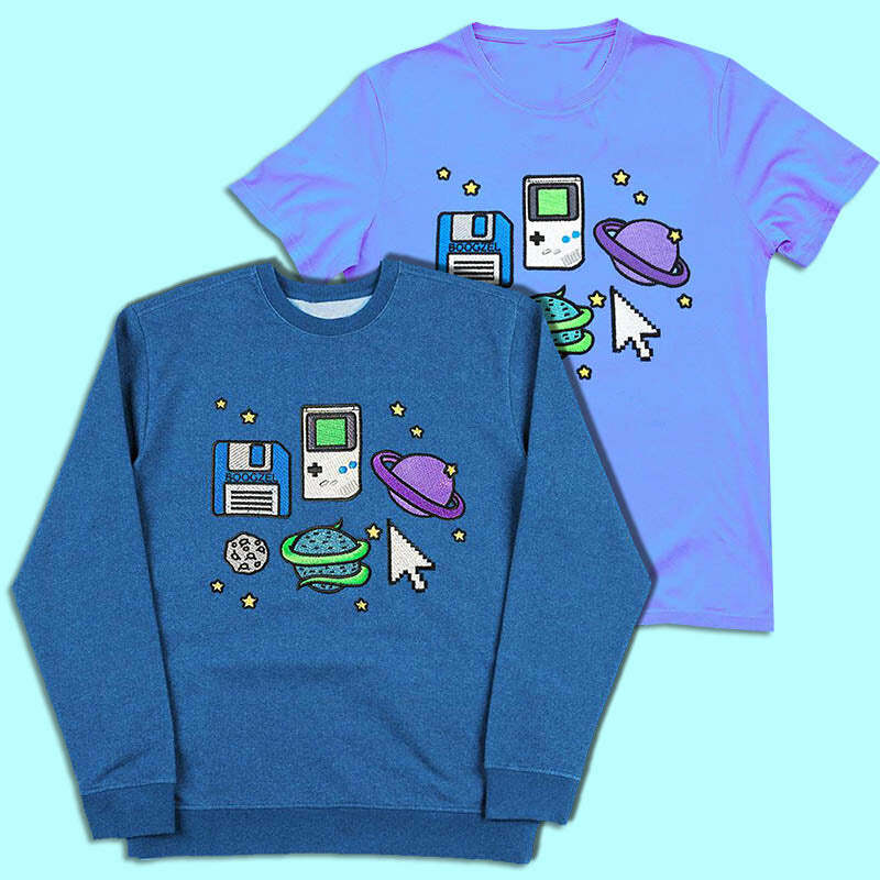 Pixel Universe Y2K Fashion Sweat + Tee Set - Trendy 2000s Style Outfit