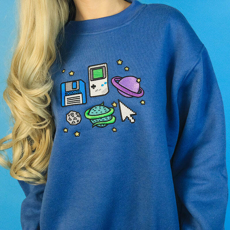 Pixel Universe Y2K Sweatshirt - Trendy 2000s Style for Modern Aesthetics