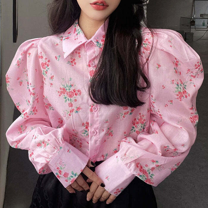 Princess Mood Floral Shirt - Y2K Aesthetic 2000s Fashion Top