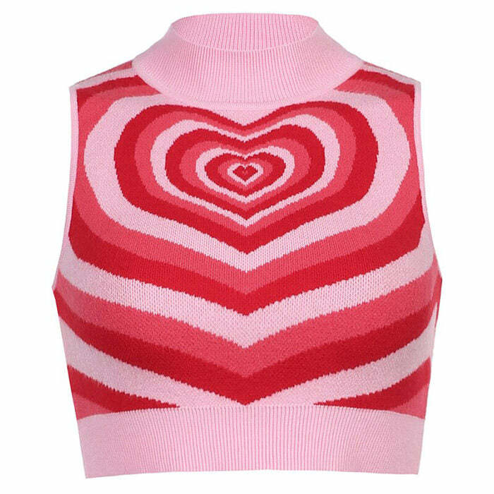 Professional Heartbreaker Y2K Knit Vest - Trendy 2000s Style Top