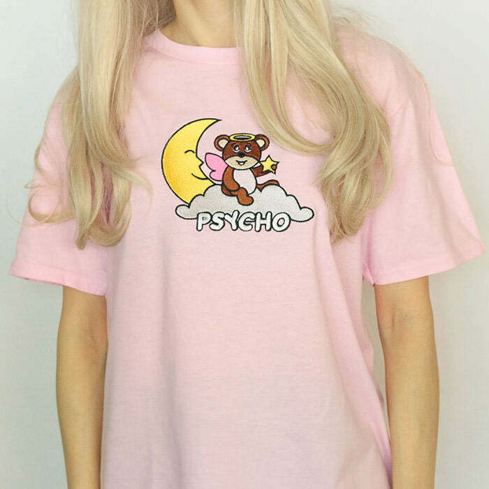 Psycho Bear T-Shirt: Y2K Aesthetic 2000s Fashion Graphic Tee