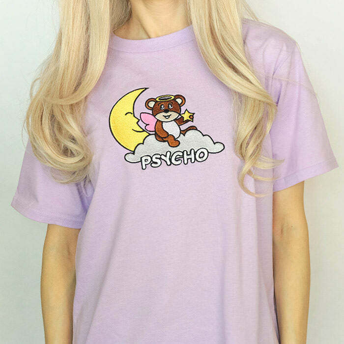 Psycho Bear T-Shirt: Y2K Aesthetic 2000s Fashion Graphic Tee